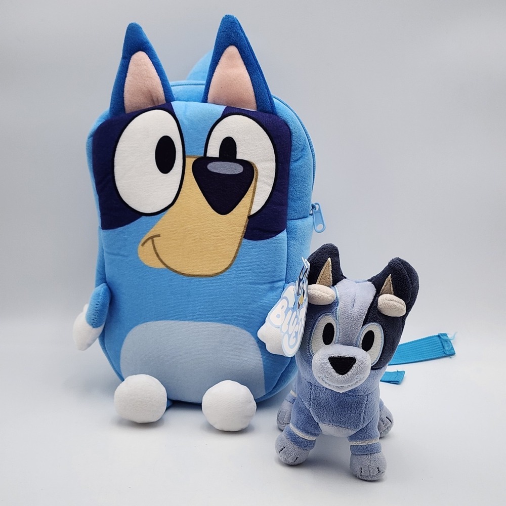 BLUEY BACKPACK 11"‎ Bluey Plush Bag book Bag for Kid and Bluey Small Plush